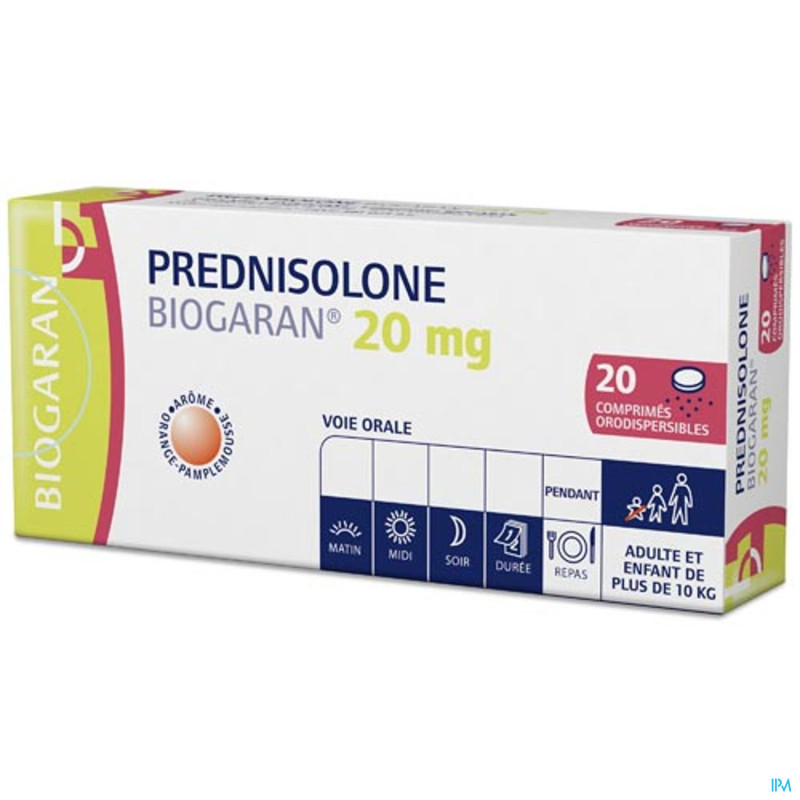 Prednisolone 20 mg pour angine — paiement à la livraison